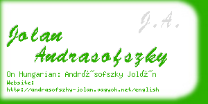 jolan andrasofszky business card